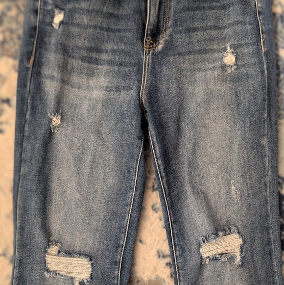 Risen Jeans RDP5537 Womens Distressed High Rise Flare Denim Size 5 27 - Picture 11 of 16